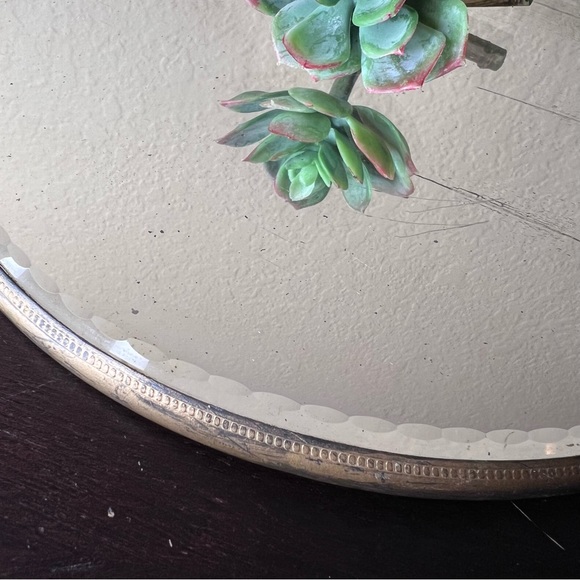 Antique 1910 Beveled Glass Mirror Vanity Tray, Platter, Toiletries Display Stora - Picture 2 of 7